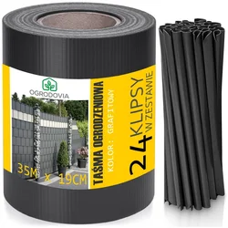 Ograjni trak 19 cm x 35 m z grafitnim premazom
