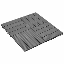 Pločice za decking 22 pcs Siva 30 x 30 cm Drvoplastična smjesa