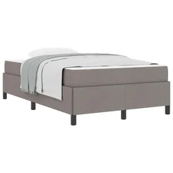 Vidaxl Postelja z vzmetnico Taupe 120 x 200 cm blago