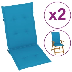 Den Blazine za vrtne stole 2 kosa modre barve 120x50x3 cm