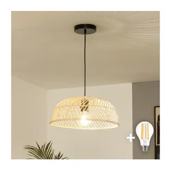 Brilagi - LED luster na sajli CERIA BOHO 1xE27/40W/230V, prečnik 60 cm, ratan