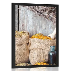 Plakat zdravilna zelišča - 60x90 black