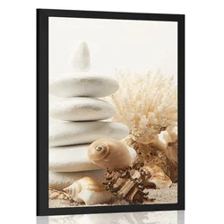Plakat Zen kamni s školjkami - 40x60 no frame