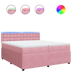 Vidaxl Box spring postelja z vzmetnico roza 200x200 cm žamet