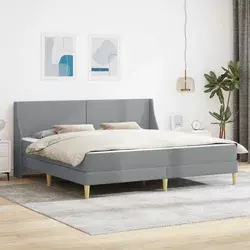 Okvir kreveta s madracem Svijetlo siva 200 x 200 cm Poliester