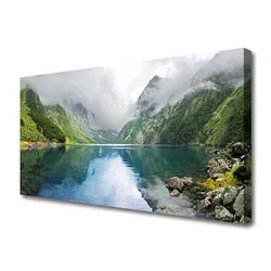 tulup.si Slika na platnu Mountain lake landscape 140x70 cm