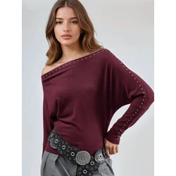 Busem Bluza Blusen burgund