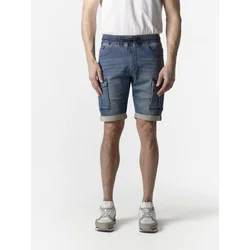 KOROSHI Kargo kavbojke moder denim