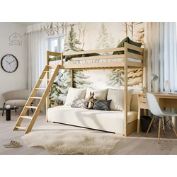 Pograd z dvosedom Sofino - 90x200/140x200 cm - Bor