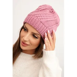 Kesi Womens winter wool cap K441 dark pink