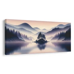 Slika mirno jezero v gorah - 80x40