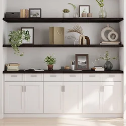 Zidna polica tamnosmeđa 200x60x(2-4) cm od obrađene hrastovine