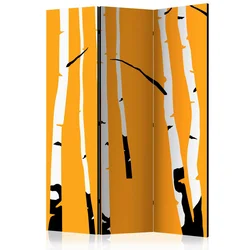 artgeist Paravan Birches On The Orange, 3-Delni, Dvostranski