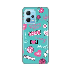 Silikonska maska za Xiaomi Redmi Note 12 5G (EU) Love Print tirkizna