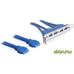 DeLOCK 2xUSB 3.0 19-pin - 4xUSB 3.0-A 0.4m USB A Blue USB cable