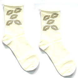 Bijele pamučne čarape kiss