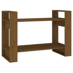Vidaxl Knjižna omara/pregrada medeno rjava 80x35x56,5 cm trden les