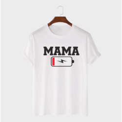MAFIMI Ženska majica Mama bez baterije, Bela