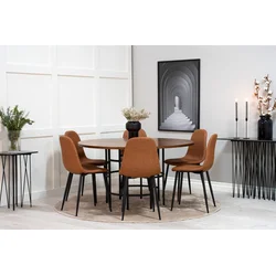 Venture Design Jedilna miza in stol komplet Copenhagen in Polar miza 140 cm stol 53x87x44 cm rjava