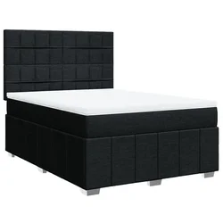 Vidaxl Box spring postelja z vzmetnico črna 140x200 cm blago
