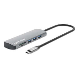 Manhattan 190459 9in1 USB-C - 1xHDMI/5xUSB/LAN/CR/PD 100W Docking station