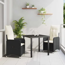 Vrtni set za objed 3 pcs Crna poliratan