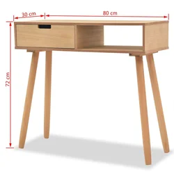 Konzolni Stol od Masivne Borovine 80x30x72 cm Smeđi