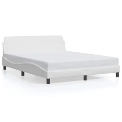 Vidaxl Posteljni okvir Dover bel 160x200 cm umetno usnje