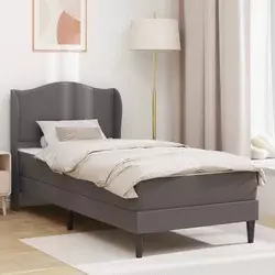 Krevetna konstrukcija Siva 90 x 200 cm Umjetna koža