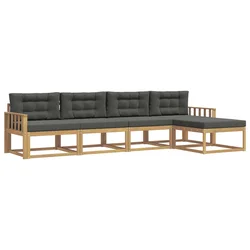 Set vanjskih sofa s jastukom 4 pcs Bijela i antracit Poliester