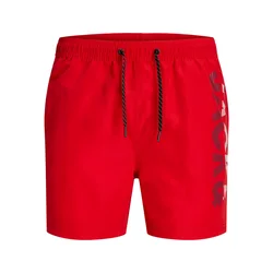 JACK & JONES Kratke kopalne hlače Fiji, rdeča