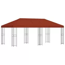 Paviljon s bočnim stranama 6 x 3 m Terakota Poliester i čelik