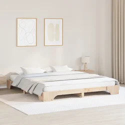 vidaXL Posteljni okvir Naraven Masiven bor 180 x 200 cm Trajen