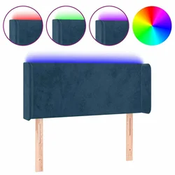 Vidaxl LED posteljno vzglavje temno modro 93x16x78/88 cm žamet