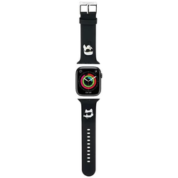 Karl Lagerfeld KLAWMSLKCNK Apple Watch Strap 38/40/41mm black 3D Rubber KarlChoupette Heads (KLAWMSLKCNK