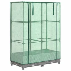 Povišena gredica s pokrovom za staklenik 80 x 40 x 123 cm