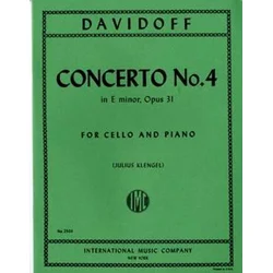 DAVIDOFF:CONCERTO NO.4 OP.31 E-MINOR CELLO AND PIANO