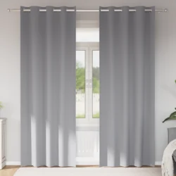 Zavjese za blackout s prstenovima 2 pcs Svijetlo siva