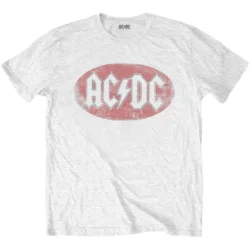 AC/DC Majica Oval Logo Vintage Unisex White XL