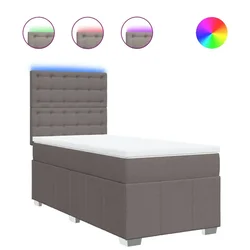 Vidaxl Box spring postelja z vzmetnico taupe 100x200 cm blago