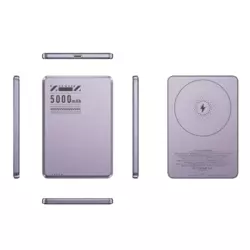 Power Bank Mag Charger 5000mAh PD20W+15W ljubicasti