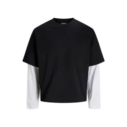JACK & JONES Majica JCOBIARRITZ  črna / bela