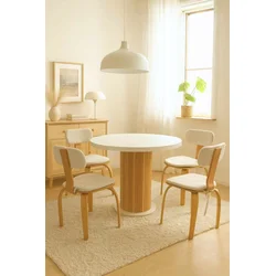 HANAH HOME Set Trpezarijski sto i 4 stolice Bohemian Round London 5