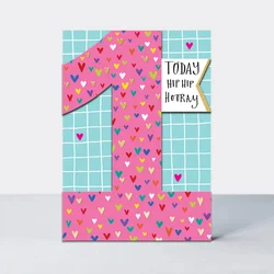 Rachel Ellen Čestitka za 1. rođendan devojčice Hip Hip Hooray