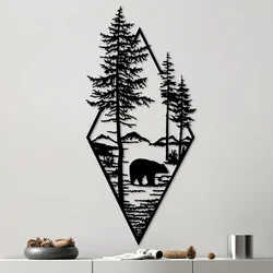 Wallity Zidna dekoracija Bear-Black v2, 39x85cm, Crna