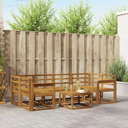 Set vanjskih sofa 7 pcs Prirodna Čvrsto drvo akacije
