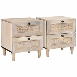 Noćni ormar 2 kom. Bijela 40 x 33 x 46 cm Konstruirano drvo