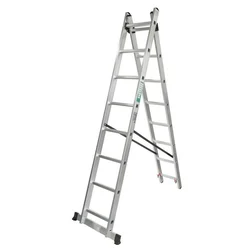 FORCEKRAFT dvostranska aluminijasta večnamenska lestev 2X8 stopnic FS-52851