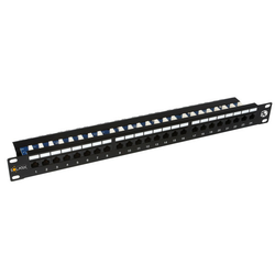 Solarix SX24L-5E-UTP-BK patchcord kabel panel 1U 24x RJ45