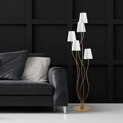 Opviq Podna lampa Bonibon-13240, 44 x 44 x 160 cm 5 x E14, Zlatne boje